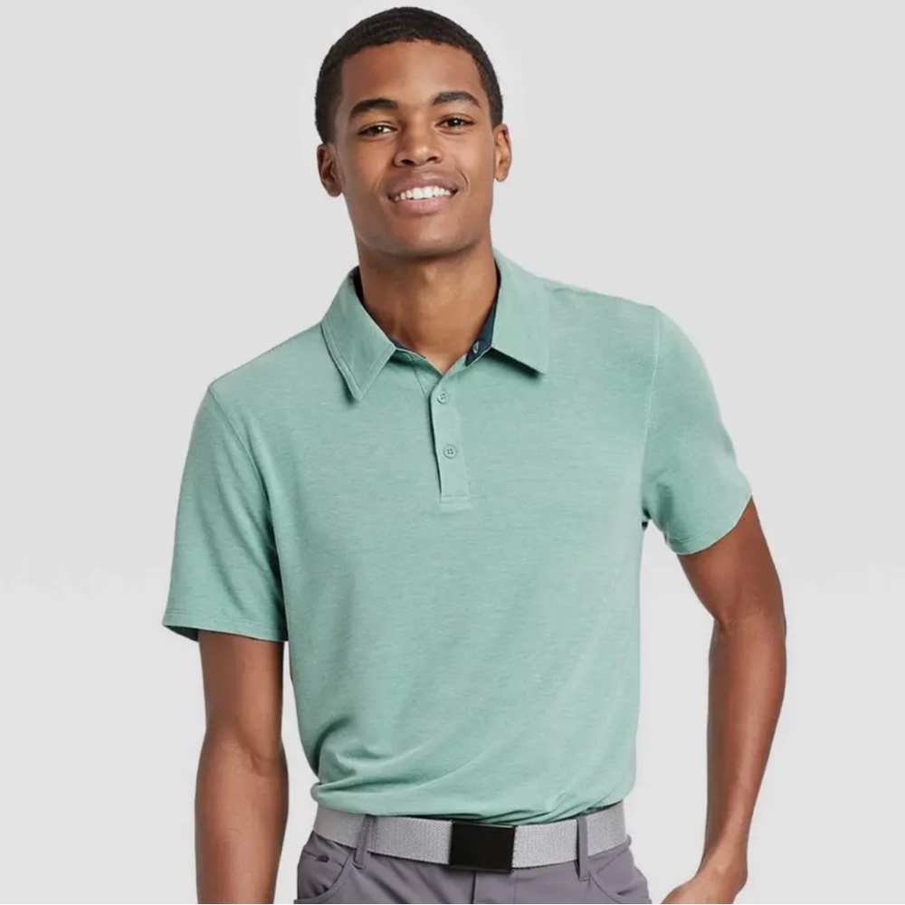 All In Motion - Men’s Jersey Polo in Turquoise Green